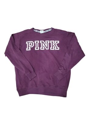 2/$20 PINK Purple & White Logo Sweatshirt Top Oversized Size: XS
